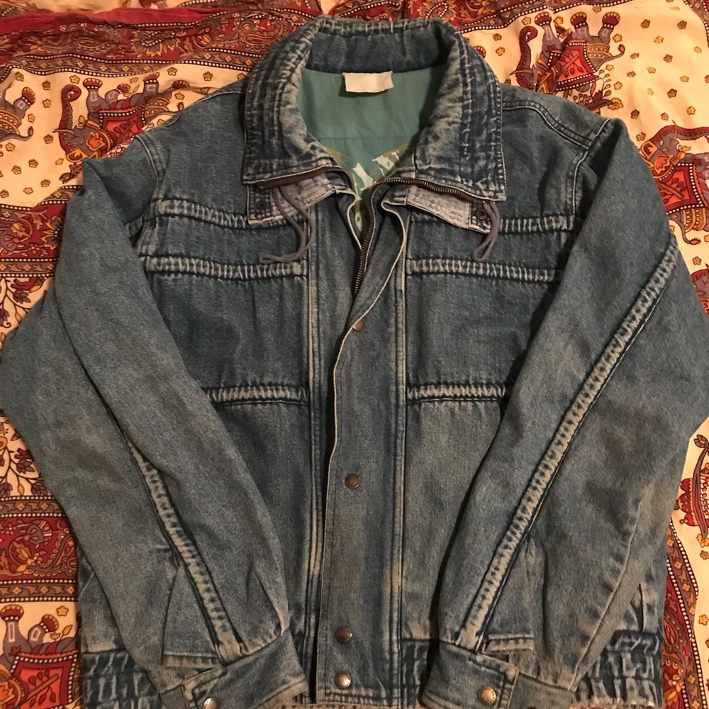 Denim Jacket with Cord Detail